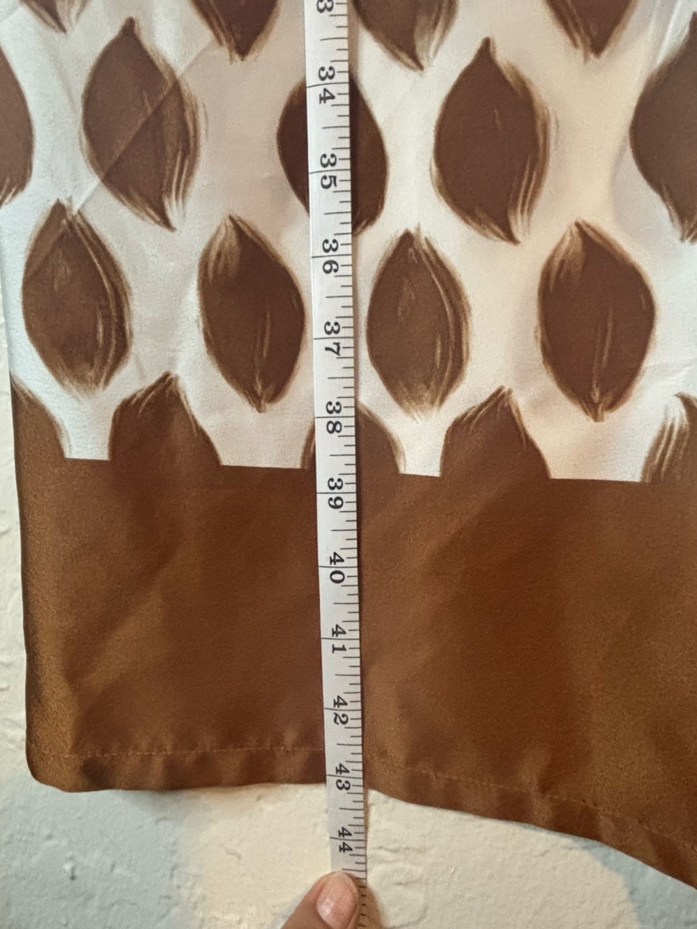 Nordstrom Halogen Brown & Cream Leaf-Print Wide Leg Pants - Picture 5 of 9